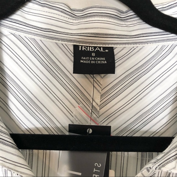 Tribal Striped Stretch Button Down Shirt - Picture 5 of 5